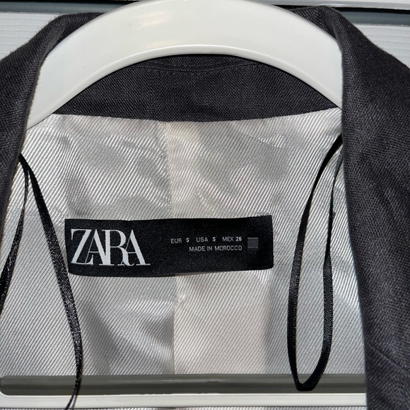 Zara Grey Linen Blazer - Picture 2 of 3